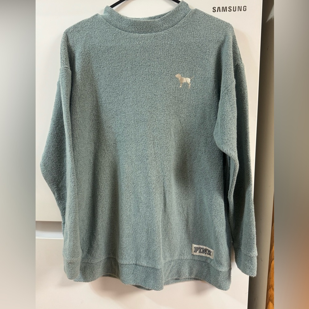 Victoria's Secret PINK Men's Crewneck Sweater - Soft Blue